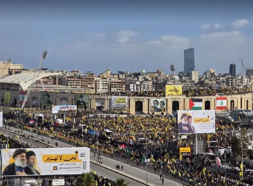 .. أبرز لقطات مراسم تشييع حسن نصر الله: مشاركة حمدين صباحي وظهور لـ«درع السيد»